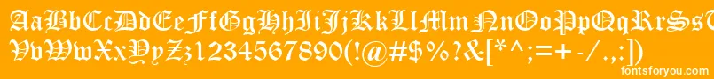 fuente OldEnglishTextMt – Fuentes Blancas Sobre Fondo Naranja