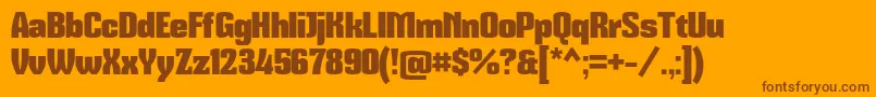 Mikodacs Font – Brown Fonts on Orange Background