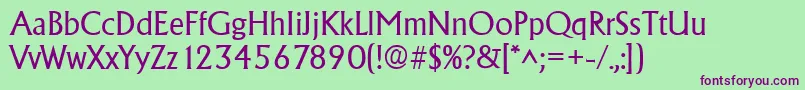 AdelonRegular Font – Purple Fonts on Green Background