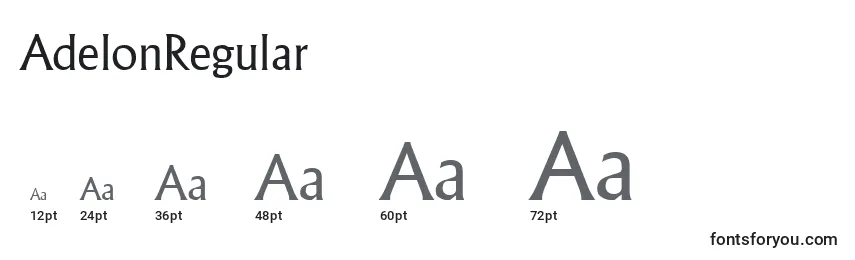 Размеры шрифта AdelonRegular