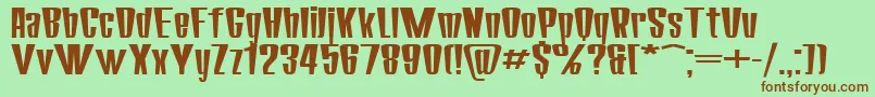 Шрифт SanasoftCorona.Kz – коричневые шрифты на зелёном фоне