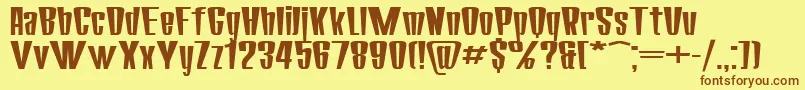 Шрифт SanasoftCorona.Kz – коричневые шрифты на жёлтом фоне