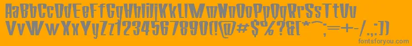 フォントSanasoftCorona.Kz – オレンジの背景に灰色の文字