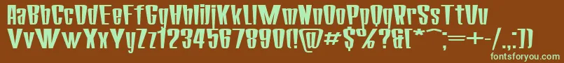 SanasoftCorona.Kz Font – Green Fonts on Brown Background