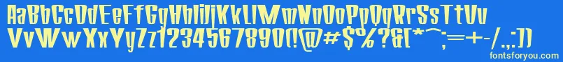 SanasoftCorona.Kz Font – Yellow Fonts on Blue Background