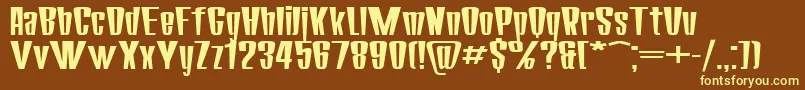 SanasoftCorona.Kz Font – Yellow Fonts on Brown Background