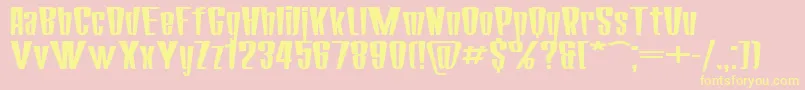 SanasoftCorona.Kz Font – Yellow Fonts on Pink Background