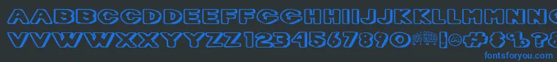 Dietdc Font – Blue Fonts on Black Background