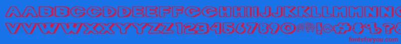 Dietdc Font – Red Fonts on Blue Background