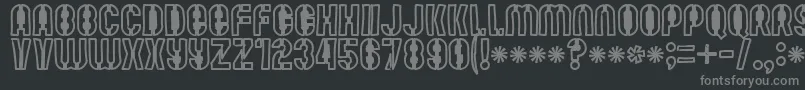 フォントMutefruitblackcrash – 黒い背景に灰色の文字