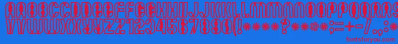 Mutefruitblackcrash Font – Red Fonts on Blue Background