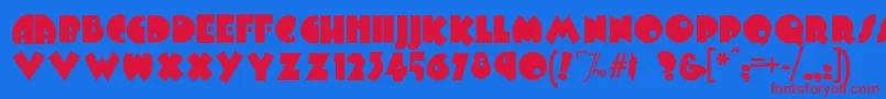 Arbucklefat Font – Red Fonts on Blue Background