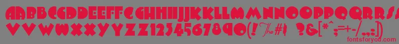 Arbucklefat-Schriftart – Rote Schriften auf grauem Hintergrund