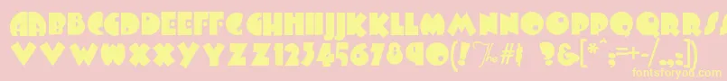 Шрифт Arbucklefat – жёлтые шрифты на розовом фоне