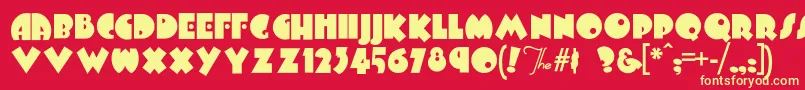 Arbucklefat Font – Yellow Fonts on Red Background