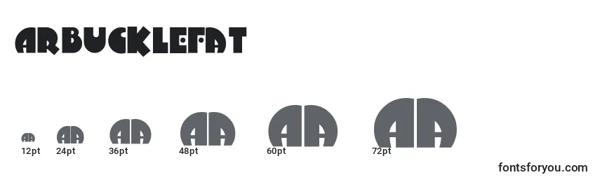 Arbucklefat Font Sizes