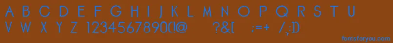 Gravo-Schriftart – Blaue Schriften auf braunem Hintergrund
