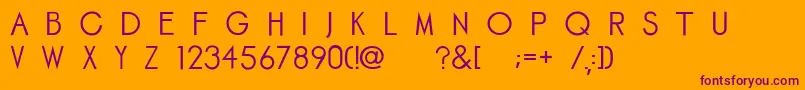 Gravo-Schriftart – Violette Schriften auf orangefarbenem Hintergrund