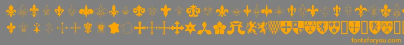 FleurDeWee-Schriftart – Orangefarbene Schriften auf grauem Hintergrund