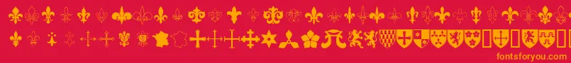 FleurDeWee Font – Orange Fonts on Red Background