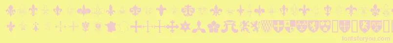 FleurDeWee-Schriftart – Rosa Schriften auf gelbem Hintergrund