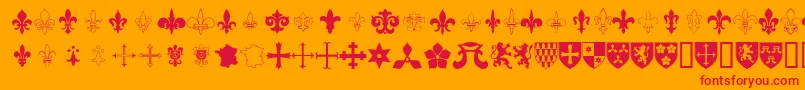 FleurDeWee-Schriftart – Rote Schriften auf orangefarbenem Hintergrund