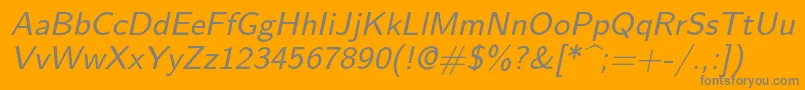 Подробнее о шрифте Lmsans9Oblique Шрифт Lmsans9Oblique – серые шрифты на оранжевом фоне