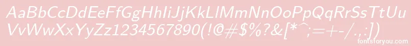 Lmsans9Oblique Font – White Fonts on Pink Background