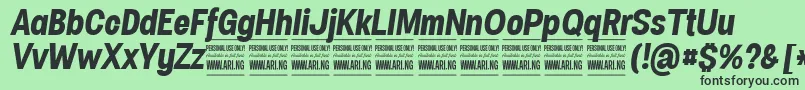 Шрифт SpecifypersonalConbolditalic – чёрные шрифты на зелёном фоне