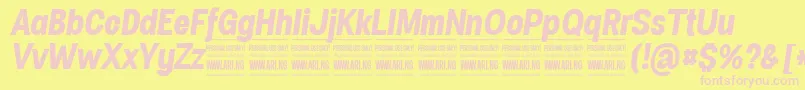 SpecifypersonalConbolditalic Font – Pink Fonts on Yellow Background