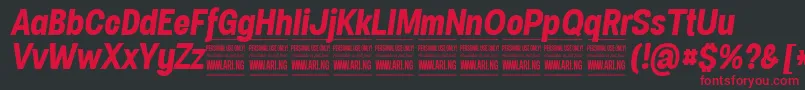 SpecifypersonalConbolditalic Font – Red Fonts on Black Background