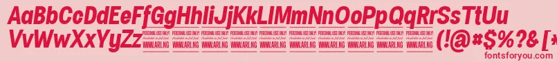 SpecifypersonalConbolditalic Font – Red Fonts on Pink Background