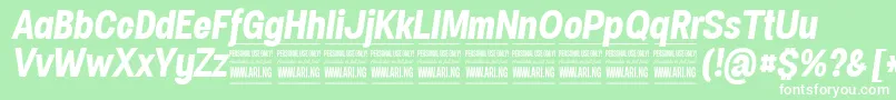 SpecifypersonalConbolditalic Font – White Fonts on Green Background