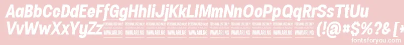 SpecifypersonalConbolditalic Font – White Fonts on Pink Background