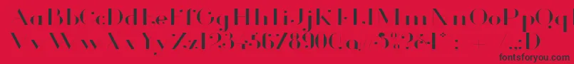 GlamorLightExtended Font – Black Fonts on Red Background