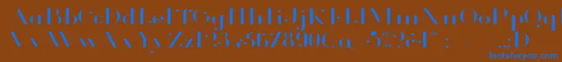 GlamorLightExtended Font – Blue Fonts on Brown Background