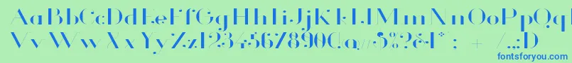 GlamorLightExtended Font – Blue Fonts on Green Background
