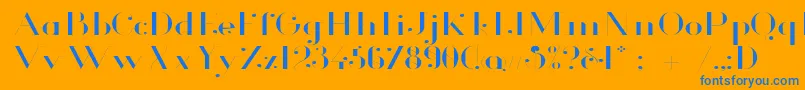 GlamorLightExtended Font – Blue Fonts on Orange Background