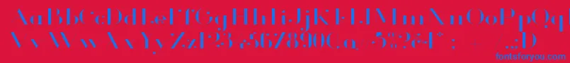 GlamorLightExtended Font – Blue Fonts on Red Background