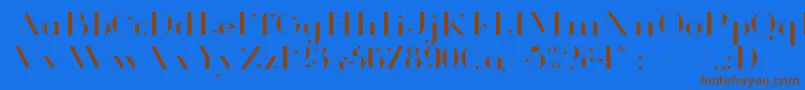 GlamorLightExtended Font – Brown Fonts on Blue Background