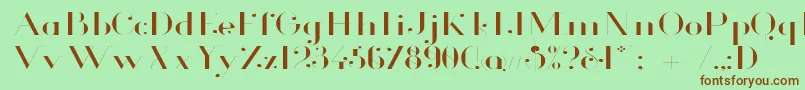 GlamorLightExtended Font – Brown Fonts on Green Background