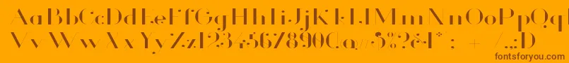 GlamorLightExtended Font – Brown Fonts on Orange Background