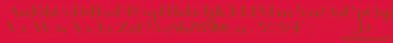 GlamorLightExtended-fontti – ruskeat fontit punaisella taustalla
