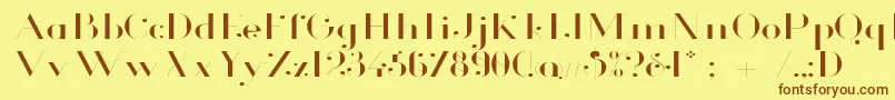 GlamorLightExtended Font – Brown Fonts on Yellow Background
