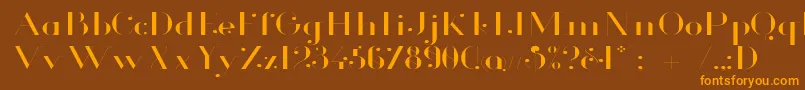 GlamorLightExtended Font – Orange Fonts on Brown Background