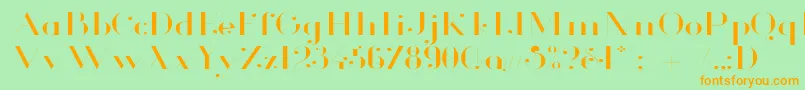 GlamorLightExtended Font – Orange Fonts on Green Background