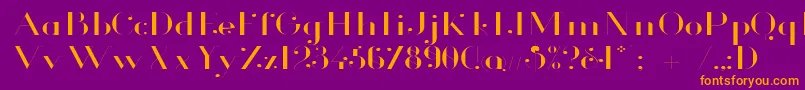 GlamorLightExtended Font – Orange Fonts on Purple Background