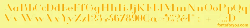 GlamorLightExtended Font – Orange Fonts on Yellow Background
