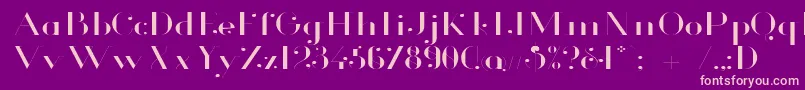 GlamorLightExtended Font – Pink Fonts on Purple Background
