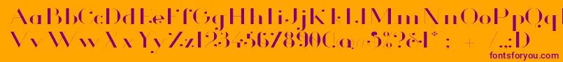 GlamorLightExtended-fontti – violetit fontit oranssilla taustalla